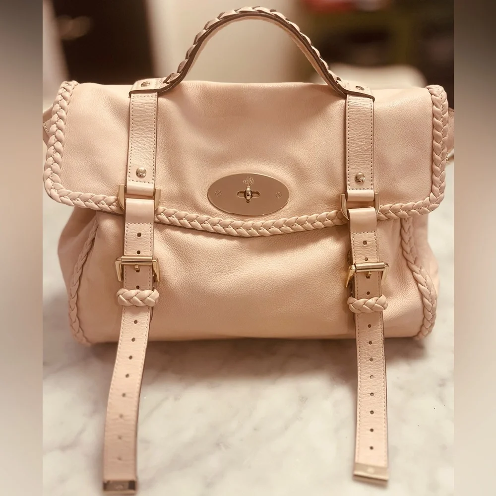 Mulberry Alexa Extra Large Blush Pink Leather Satchel & Crossbody Handbag - Picture 1 of 13